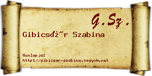 Gibicsár Szabina névjegykártya